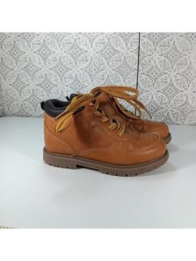 Carters Boston Faux Leather Toddler Boys Hiking School Boots Tan Size 12